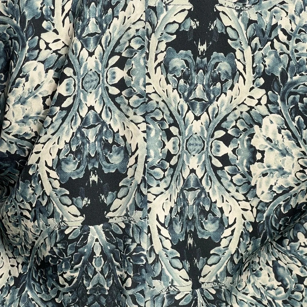 Haute Hippie Silk Faux Wrap Blouse Tapestry Floral Blouson V-Neck Top XS NWT - Picture 7 of 9